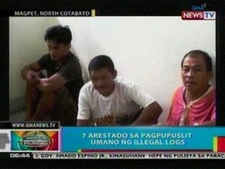 BP: 7 arestado sa pagpupuslit ng   illegal logs sa NCotabato