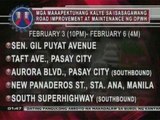 OC: Mga maapektuhang kalye sa   gagawing road improvement at   maintenance ng DPWH