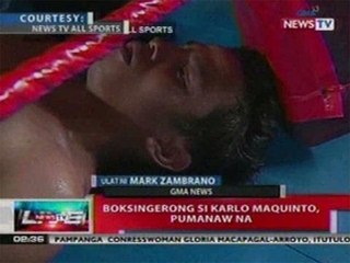 NTL: Boksingerong si Karlo Maquinto, pumanaw na