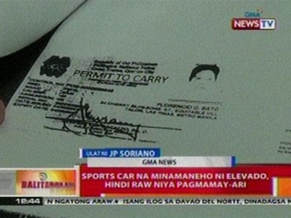 BT: Sports car na minamaneho ni Elevado, hindi raw niya pagmamay-ari
