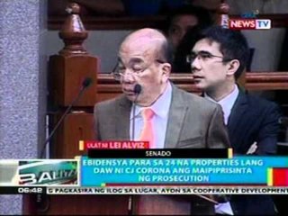 BP: Ebidensya para sa 24 na   properties lang daw ni CJ Corona   ang maiprisinta ng prosecution