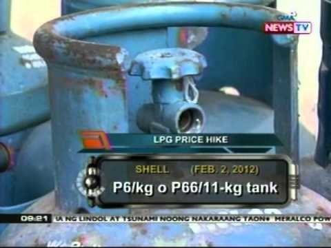 NTG: Presyo ng LPG ng Shell, tumaas ngayong araw (020212)