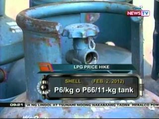 NTG: Presyo ng LPG ng Shell, tumaas ngayong araw (020212)