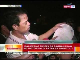 Video herunterladen: BT: Dalawang suspek sa   pagnanakaw ng motorsiklo, patay   sa shootout (Taytay, Rizal)