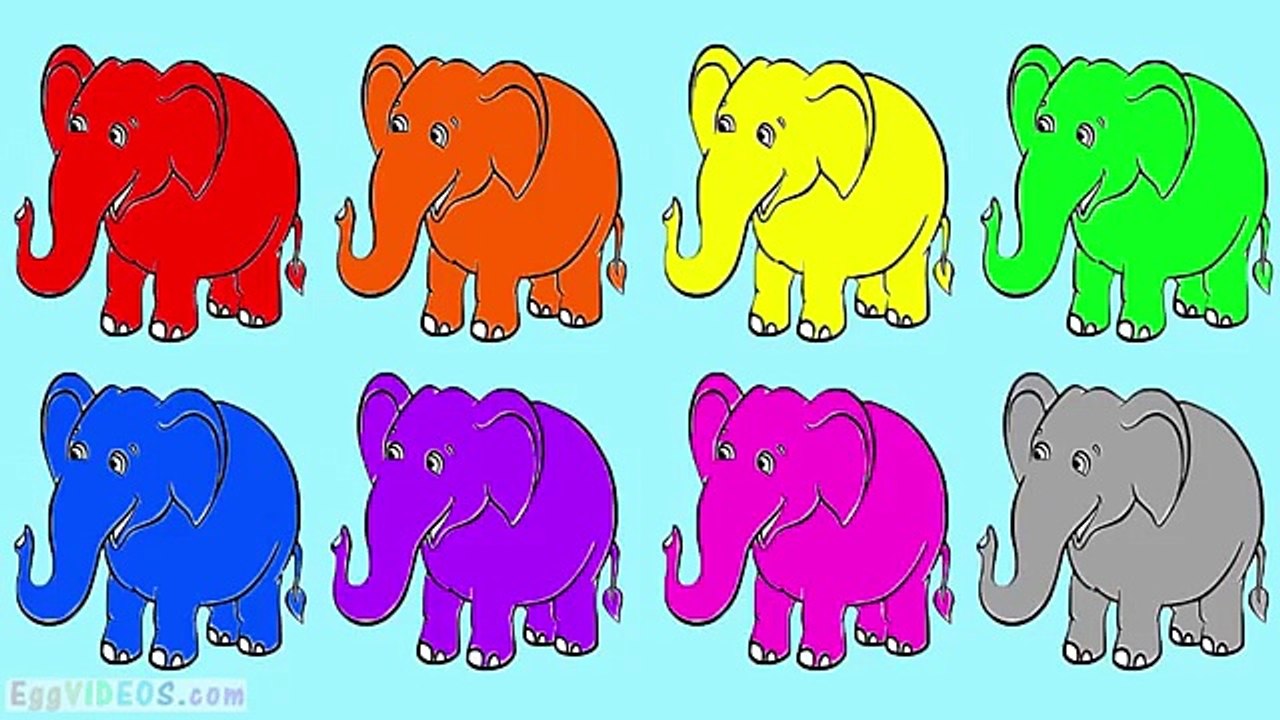 Learn Colors with Elephant Coloring Pages Rainbow Ice Cream Popsicle ...
