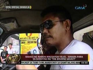 24oras: Bahagi ng Ramon Magsaysay   Blvd., isinara para sa shooting ng   'The Bourne Legacy'