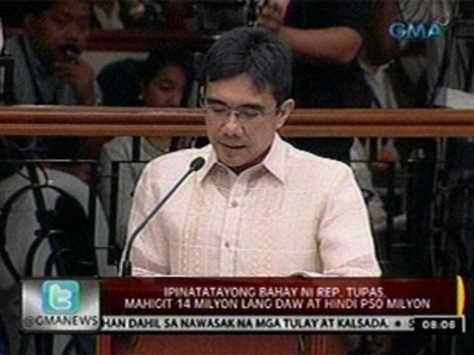 Ipinapatayong bahay ni Rep. Tupas, mahigit 14 milyon lang daw at hindi P50 Milyon