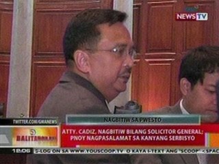 BT: Atty. Cadiz, nagbitiw bilang Solicitor General