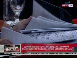 QRT: Corona, iniimbestigahan ng BIR dahil sa discrepancies sa idineklara niyang Net Worth sa SALN