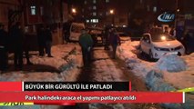 Park halindeki araca el yapımı patlayıcı atıldı