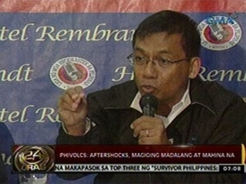 24 Oras: PHIVOCS: Aftershocks, magiging madalang at mahina na