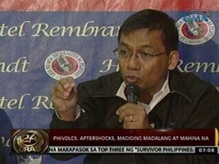 24 Oras: PHIVOCS: Aftershocks,   magiging madalang at mahina na