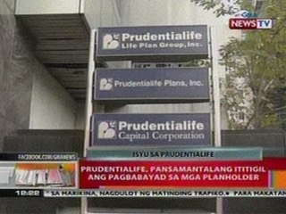 BT:  Prudentialife, pansamantalang   ititigil ang pagbabayad sa mga   planholder