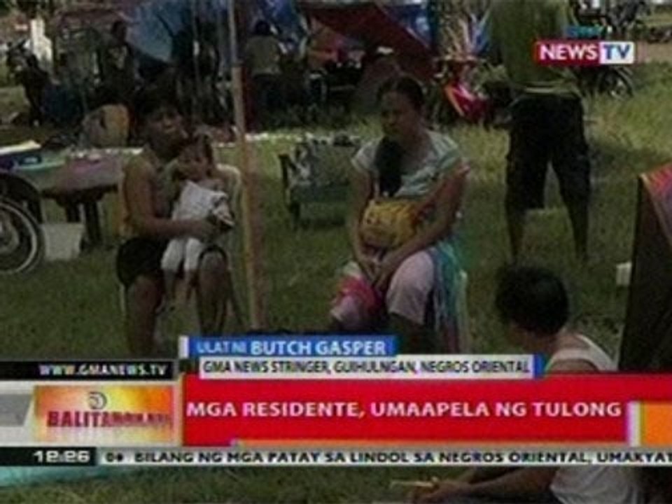 BT: Mga residente ng Negros   Oriental, umaapela ng tulong