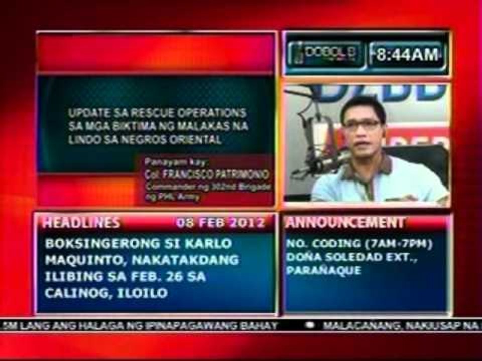 DB: Update sa rescue operations   sa mga biktima ng malakas na   lindol sa Negros Oriental