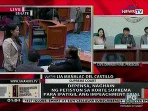 OC: Naihain na ng Depensa ang petisyon na ipatigil ang impeachment trial sa SC