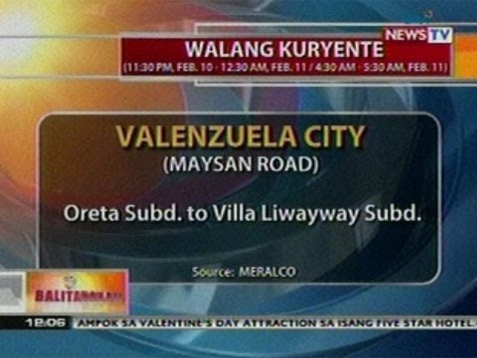 BT: Power Interruptions (Feb 10-11,   2012)