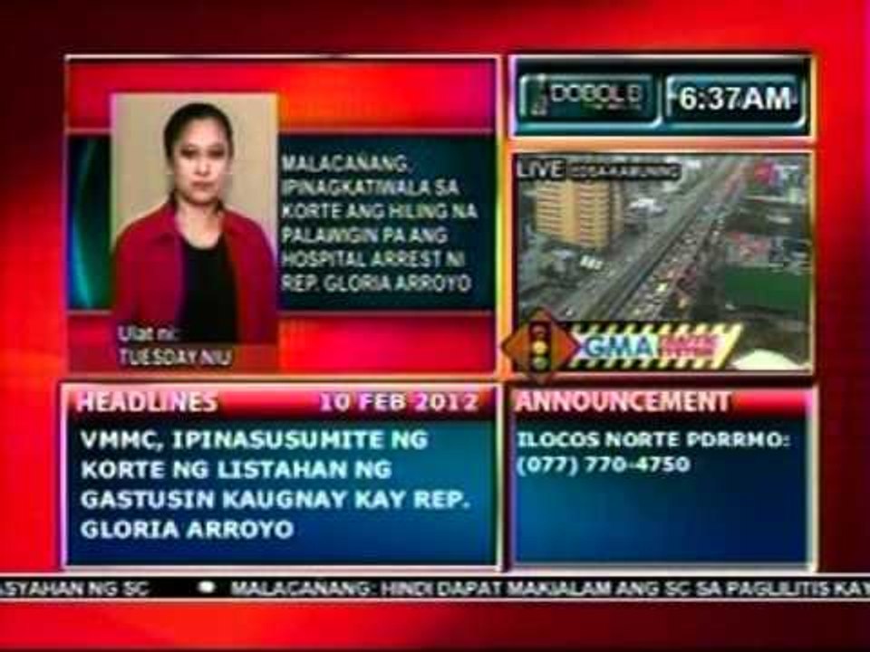 DB: Malacañang, ipinagkatiwala sa Korte ang hiling ng Kampo Arroyo (021012)