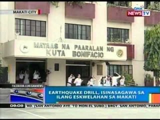 NTG: Earthquake drill, isinagawa sa ilang eskwelahan sa Makati (021012)