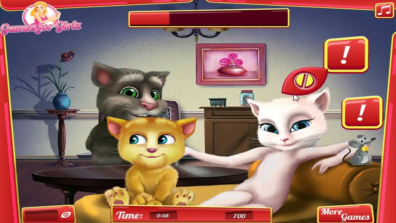 Talking Tom And Angela Kissing cartoon game for kids