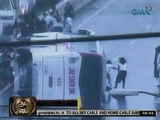 24 Oras: Pagka disgrasya ng isang bus sa gitna ng ulan sa SLEX, kuhang-kuha sa CCTV