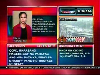 DB: Palasyo, itinanggi na may pinaghahandaang security ang PSG kaugnay ng Impeachment trial (021412)