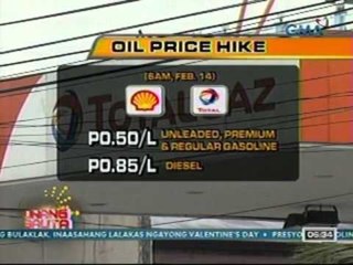 UB: Ilang oil firms, nagpatupad ng OPH (021412)