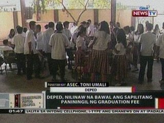 OC: DepEd, nilinaw na bawal ang sapilitang paniningil ng graduation fee