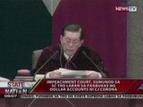 SONA: Impeachment Court, sumunod sa SC TRO laban sa pagbukas ng Dollar Accounts ni CJ Corona