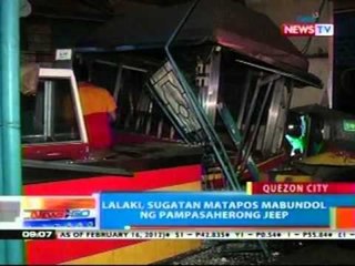 NTG: Lalaki, sugatan matapos mabundol ng pampasaherong jeep sa QC (021712)