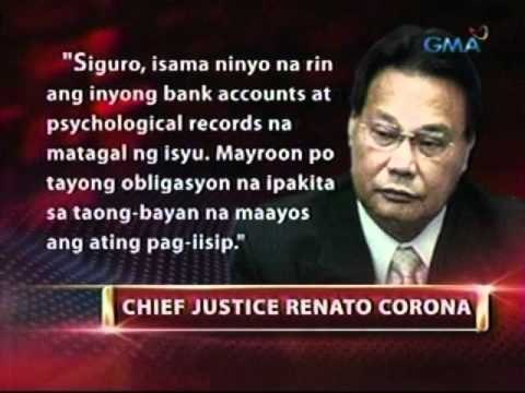 24oras: Corona kay PNoy: Disclose SALN, psychological records