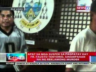 Apat sa mga suspek sa pagpatay kay   Fr. Fausto Tentorio, sinampahan na   ng reklamong murder