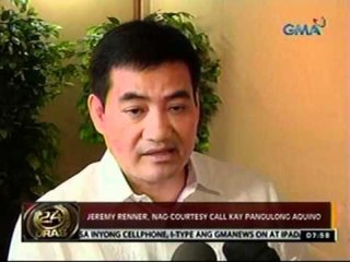 24 Oras: Jeremy Renner, nag-courtesy call kay Pangulong Aquino