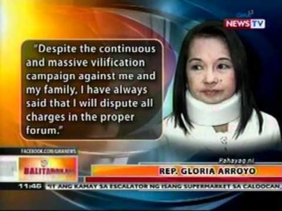 BT: Rep. Gloria Arroyo, handang   harapin ang kaso sa kanya