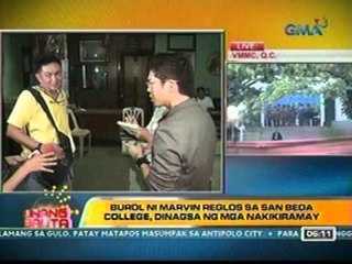 UB: Burol ni Marvin Reglos sa San Beda College, dinagsa ng mga nakikiramay (022312)