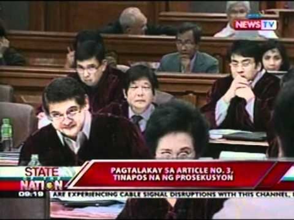 SONA: Pagtalakay sa Article no.3, tinapos na ng prosekusyon