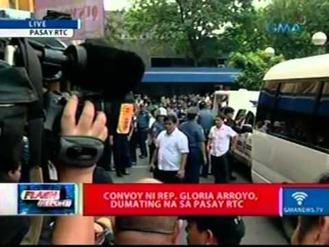 Flash Report: Convoy ni Rep. Gloria Arroyo, dumating na sa Pasay RTC (022312)