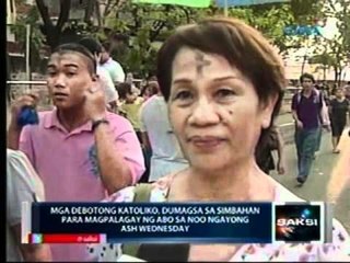 Mga debotong katoliko, dumagsa sa simbahan para magpalagay ng abo sa noo ngayong Ash Wednesday