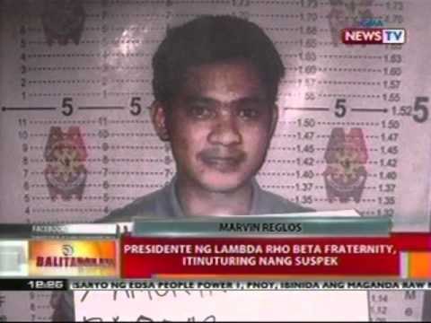 BT: Presidente ng Lambda Rho Beta fraternity, itinuturing nang suspek