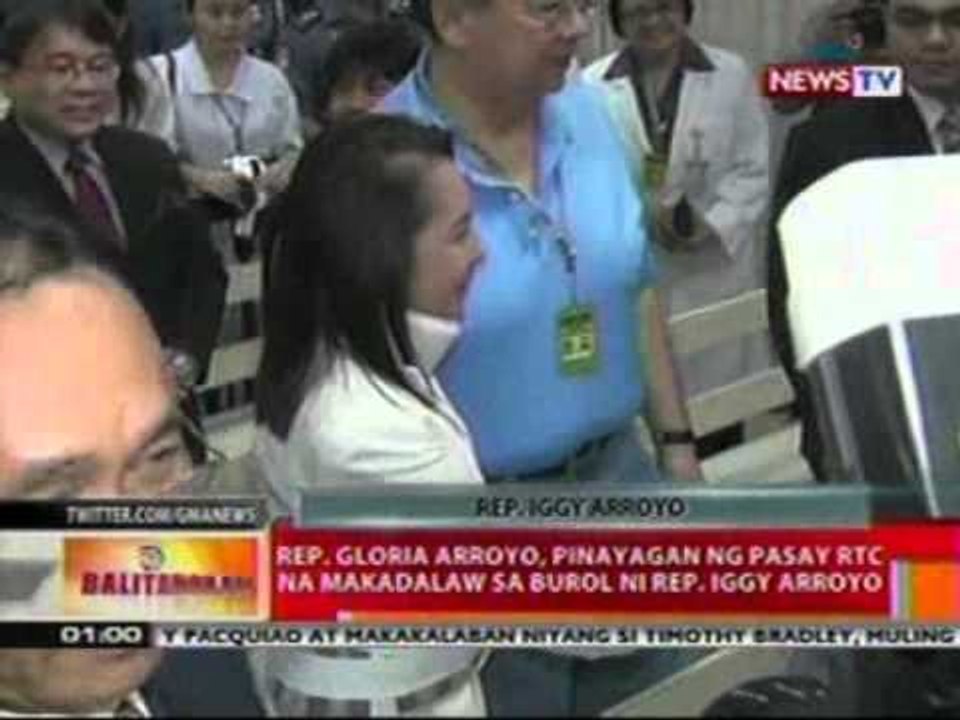 BT: Rep. Gloria Arroyo, pinayagan ng Pasay RTC na makadalaw sa burol ni Rep. Iggy Arroyo
