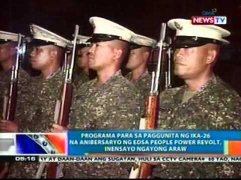 NTG: Programa para sa paggunita ng ika-26 na anibersaryo ng EDSA 1, inensayo ngayong araw (022412)