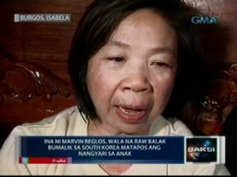 Saksi: Ina ni Marvin Reglos, wala raw balak bumalik sa South Korea matapos ang nangyari sa anak
