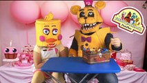 Giant Play Doh & Lego Five Nights at Freddys Surprise Egg unboxing by Chica
