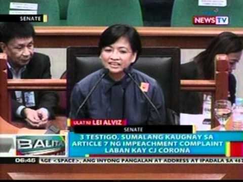 BP: 2 kawani ng SC at Assoc. Justice Sereno, hindi tumestigo sa impeachment trial ni CJ Corona