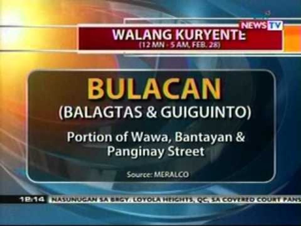 BT: Power Interruptions (Feb. 27-28,   2012)