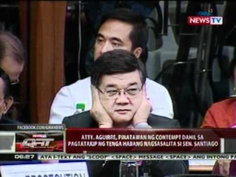 QRT: Atty. Aguirre, pinatawan ng contempt dahil sa pagtakip ng tenga