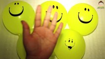 5 Wet Balloons Finger Family - Funny Faces Water Balloon Finger Song for Kids Popping Balloons