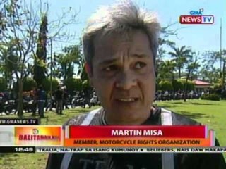 BT: Mahigit 1,000 rider, nag-motorcade vs motorcycle lane sa EDSA (030112)