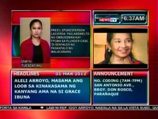 DB: Lacierda: Pag-abswelto ng Ombudsman kay FPGMA sa Plunder, 'di senyales ng pagkatalo (030112)
