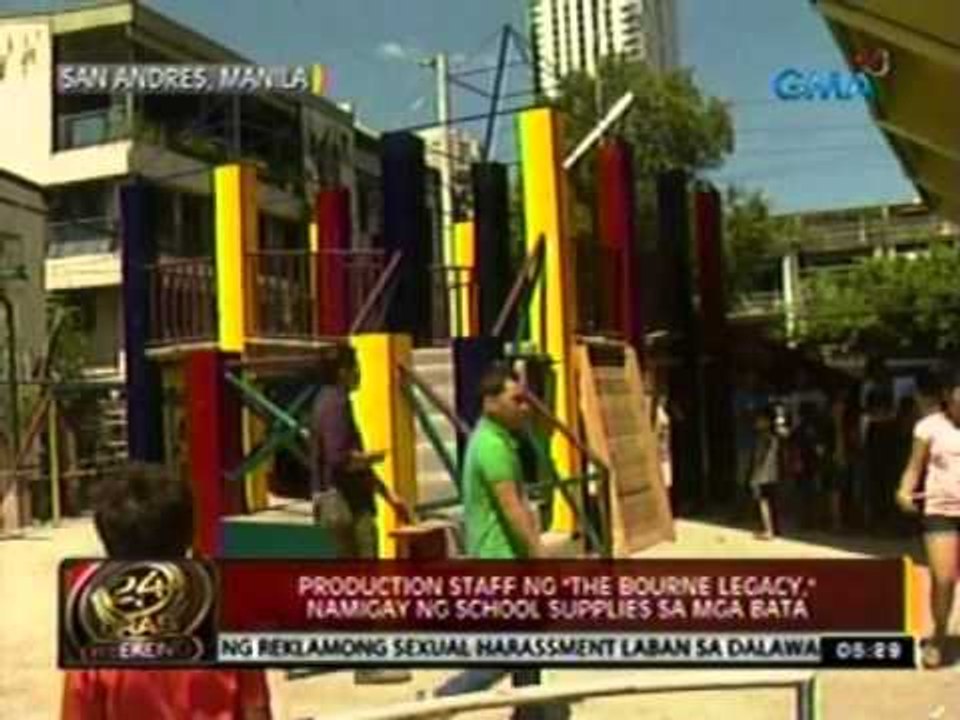24oras: Production staff ng 'The   Bourne Legacy' namigay ng school   supplies sa mga bata